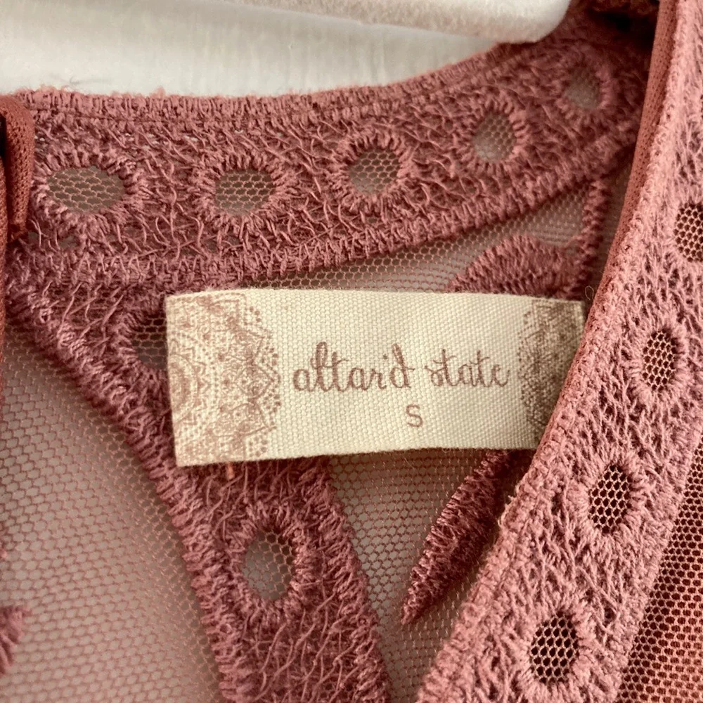 Altar’d State Lace Dress Purple Sheer Back - Picture 4 of 6